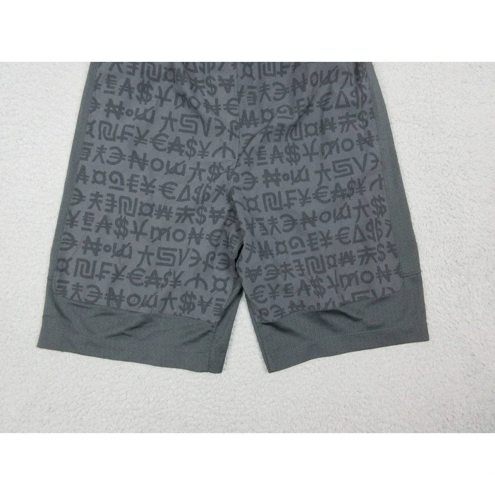 Nike KD NIKESHIELD Shorts Boys Large Gray Money Print 11 Inseam Basketball